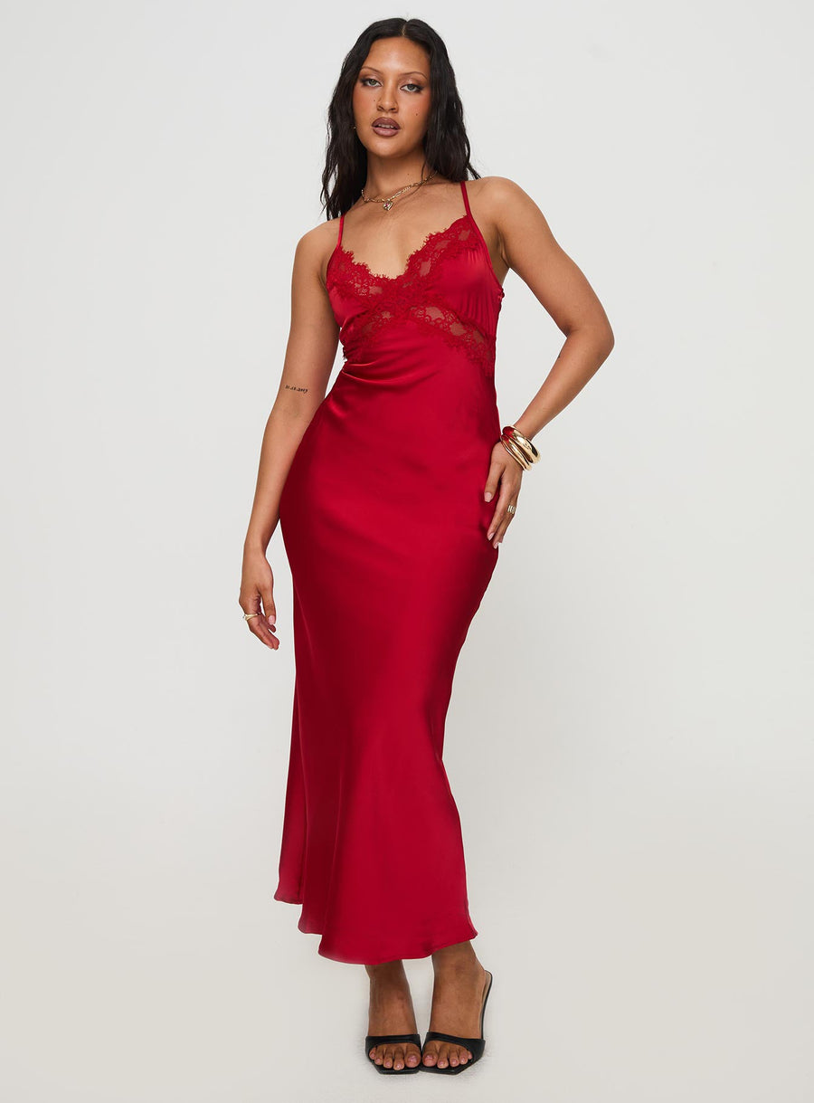 Treasure Bias Cut Maxi Dress Red · photo 1
