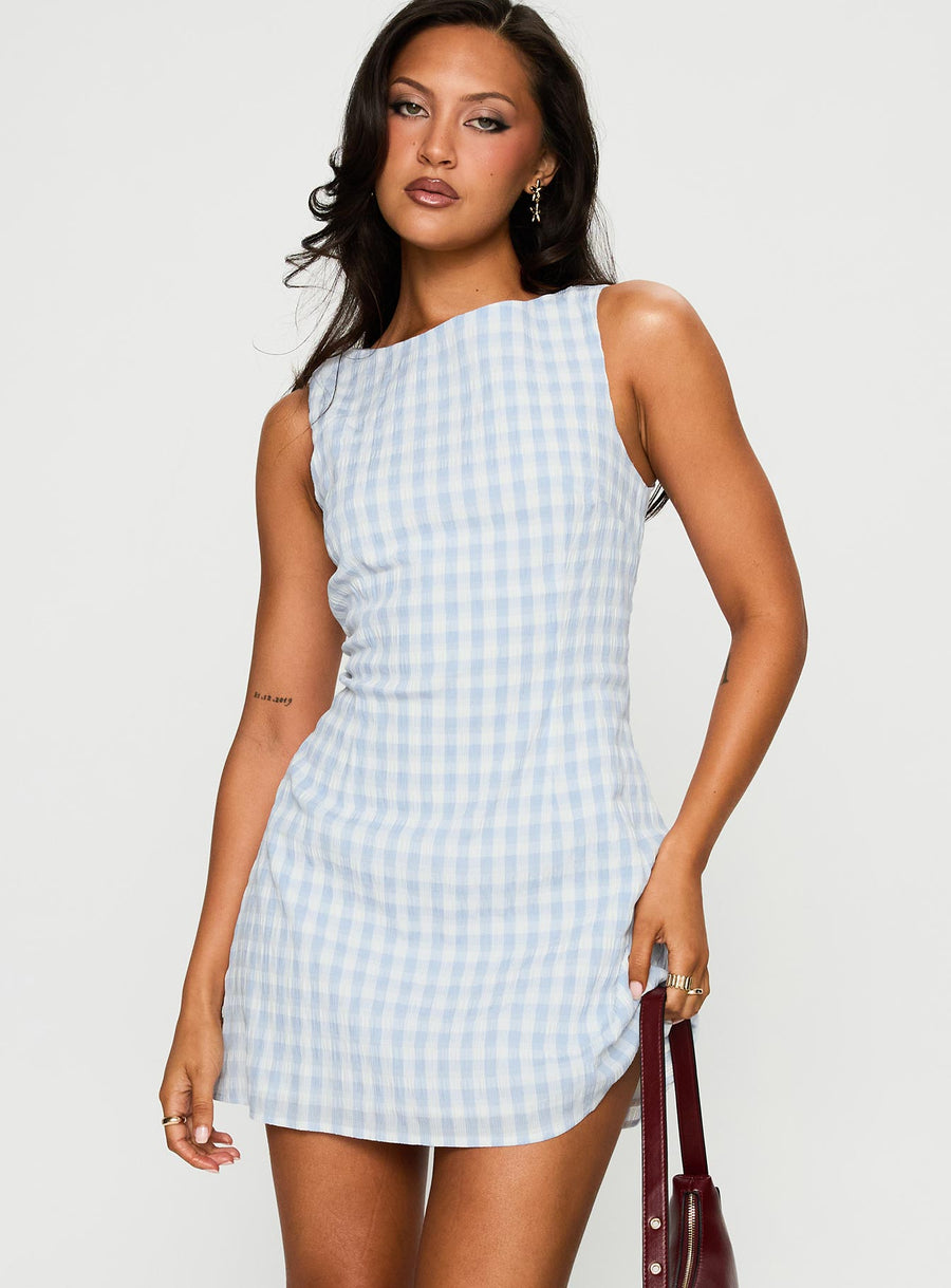 Alfalfa Mini Dress Blue Check · photo 2
