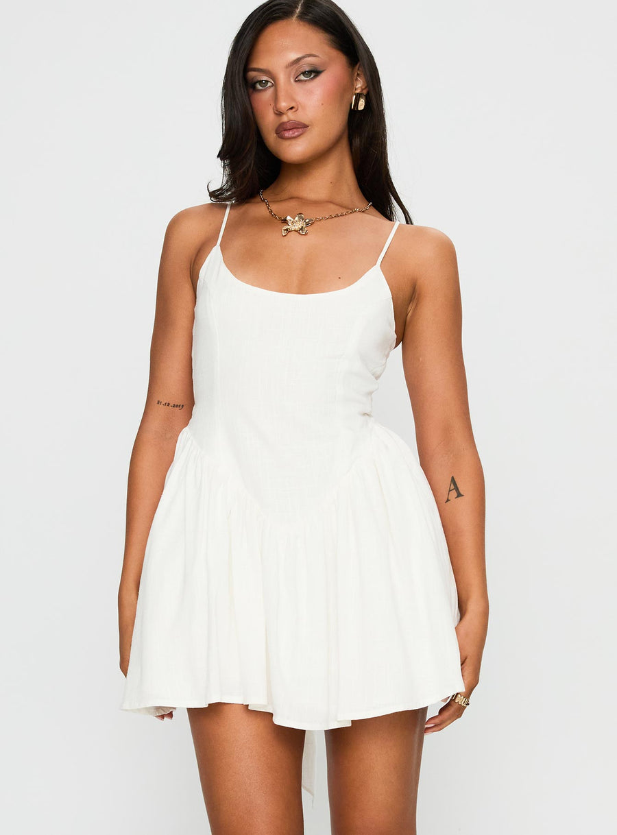 Angel Wings Tie Up Mini Dress White · photo 2