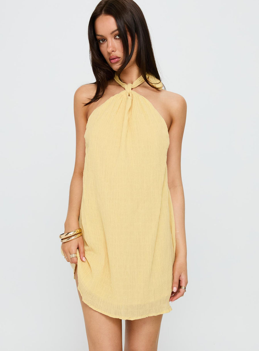 Kaiko Halter Mini Dress Yellow · photo 2
