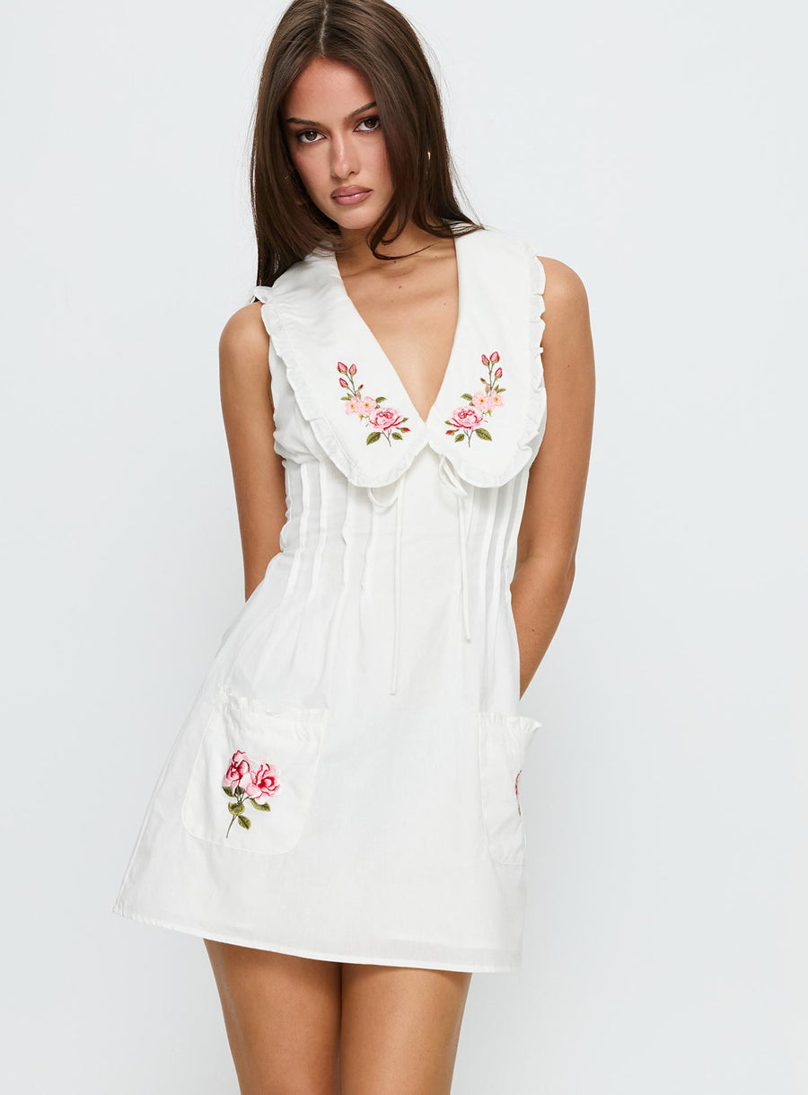 Breanda Collared Mini Dress White · photo 2