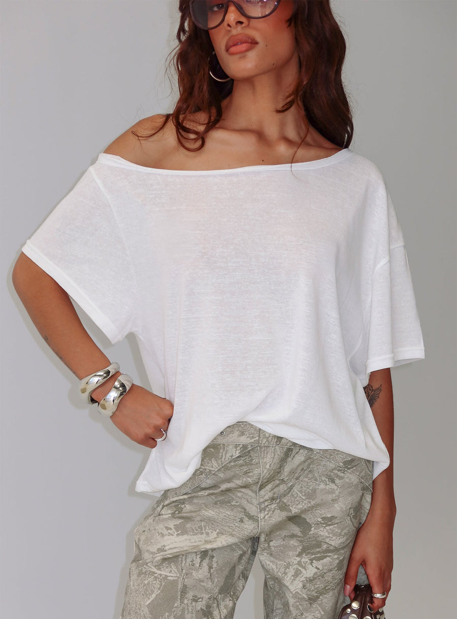 Winny Off Shoulder Tee White · photo 2