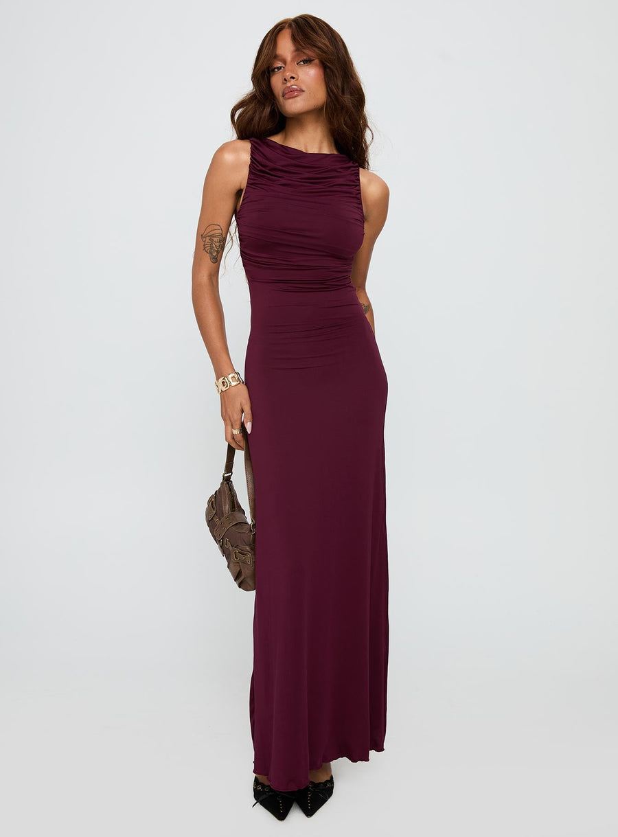 Undeniable Cut Out Maxi Dress Plum · photo 2