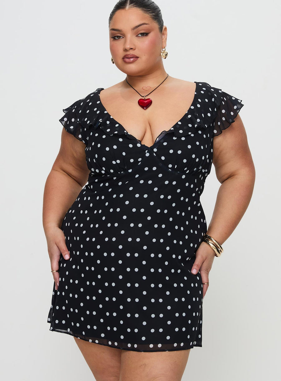 I Guess So Mini Dress Black Polka Dot · photo 12
