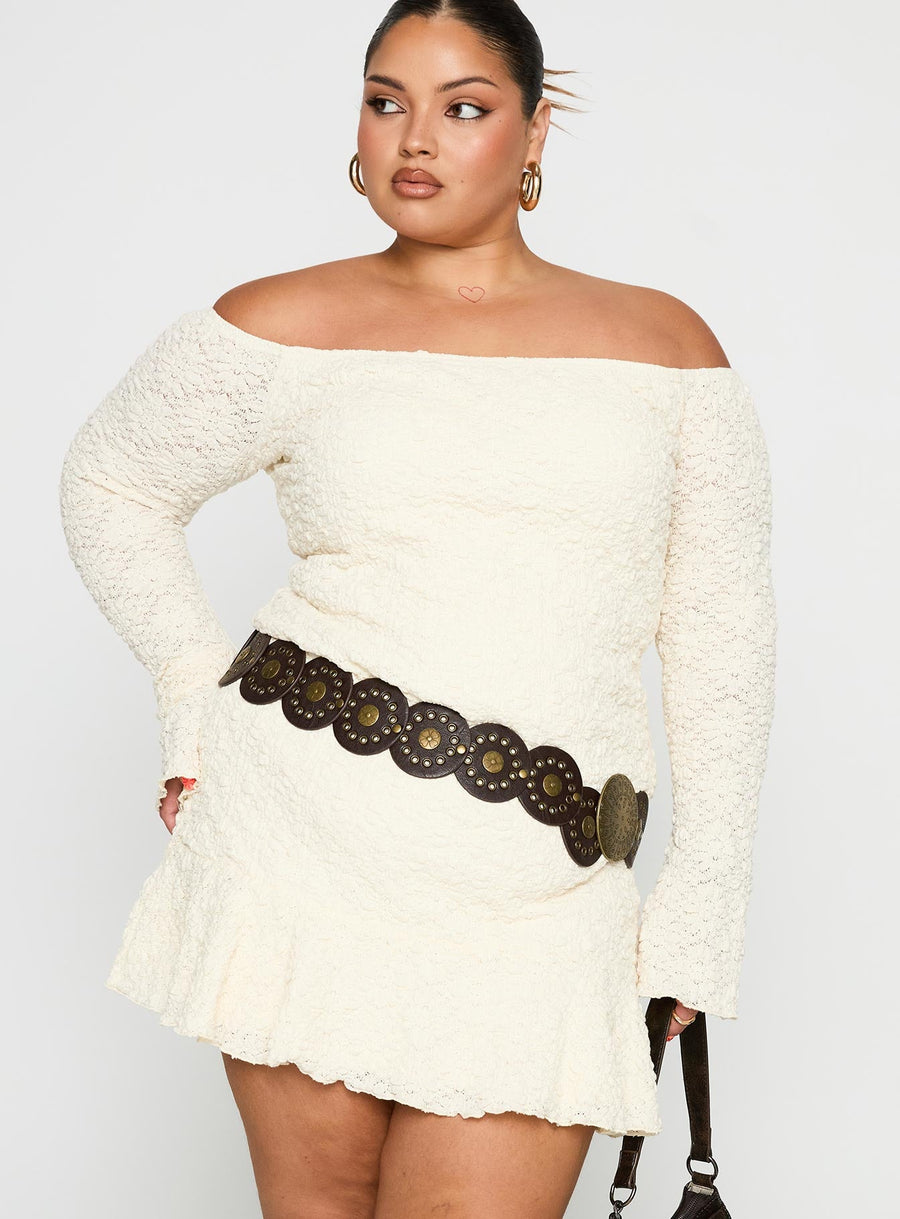 Vancesca Off Shoulder Long Sleeve Mini Dress Curve · photo 2