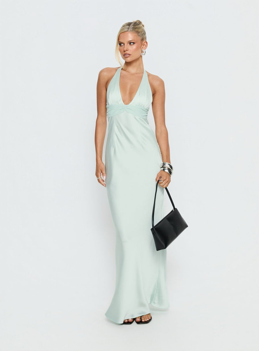 Odyssa Halter Maxi Dress Mint Green · photo 2