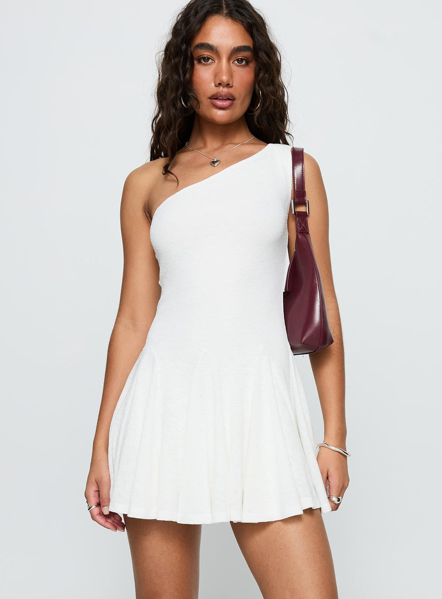 Writing Vows One Shoulder Mini Dress White · photo 2