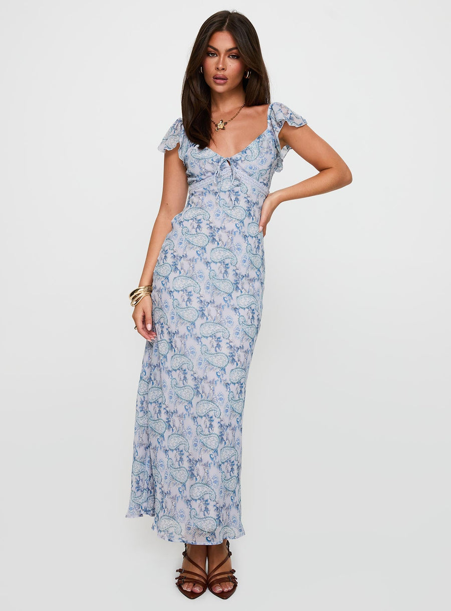 Dahleia Maxi Dress Blue Paisley · photo 1