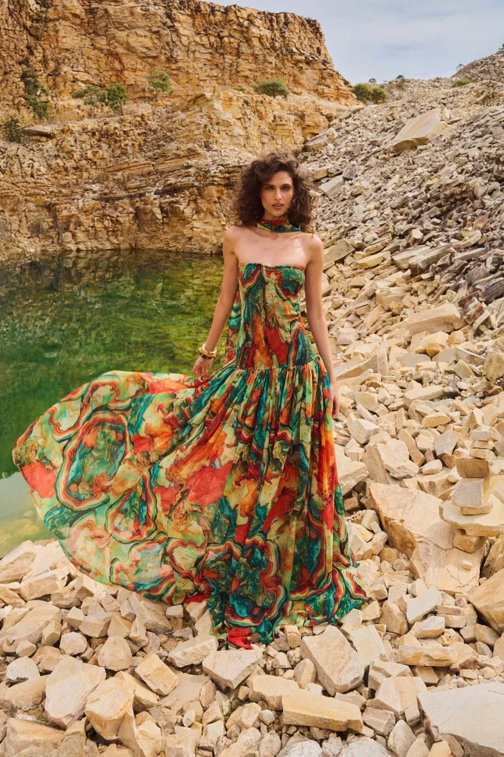 Portofino Minerale Maxi Dress