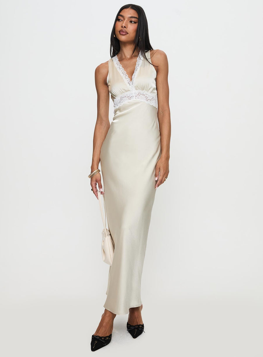 Persefonie Lace Maxi Dress Champagne · photo 3