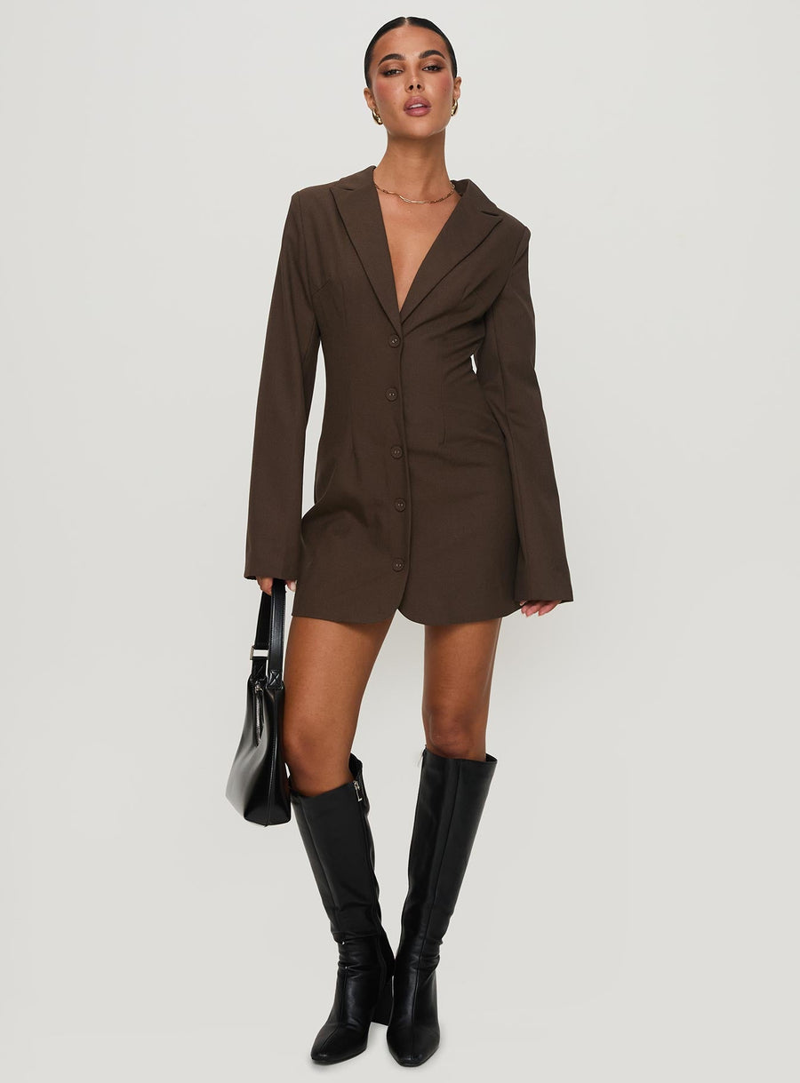 Dianah Blazer Mini Dress Brown · photo 2