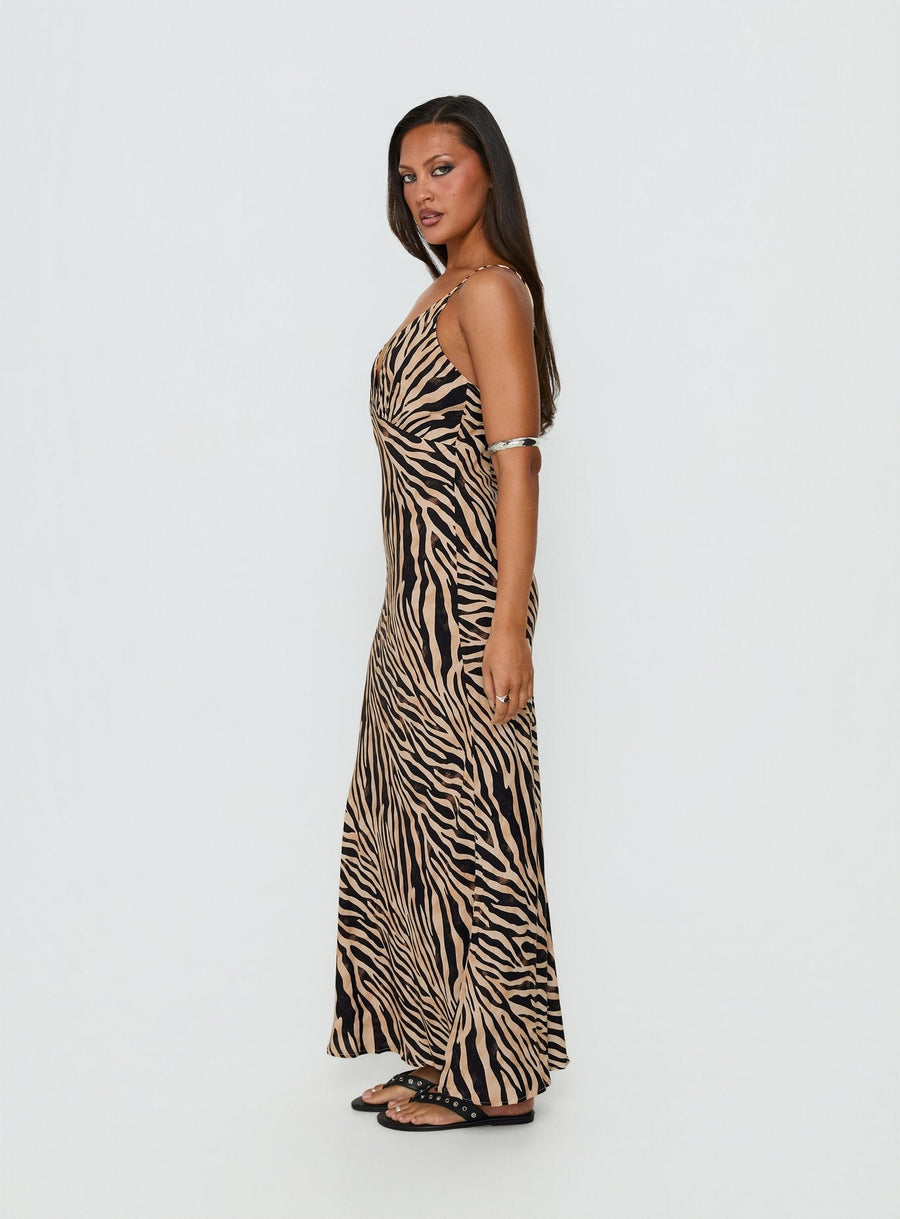 Cherilynn V Neck Maxi Dress Zebra · photo 3