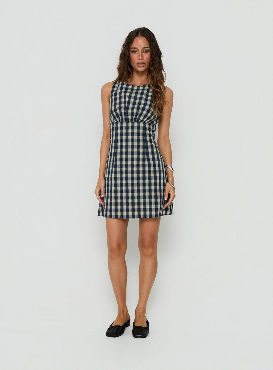 Sweet Somethings Mini Dress Navy Check · photo 3