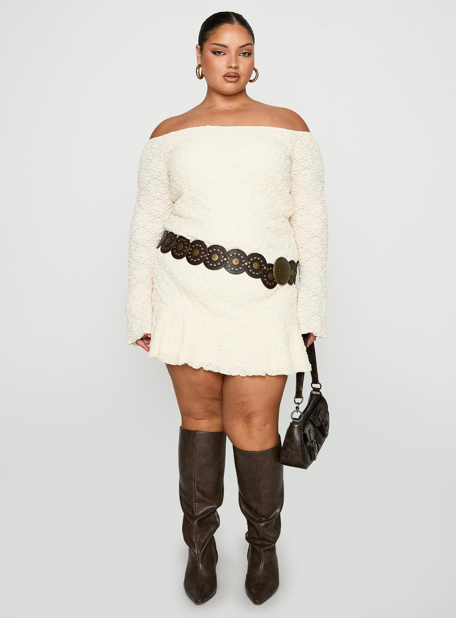 Vancesca Off Shoulder Long Sleeve Mini Dress Curve · photo 3