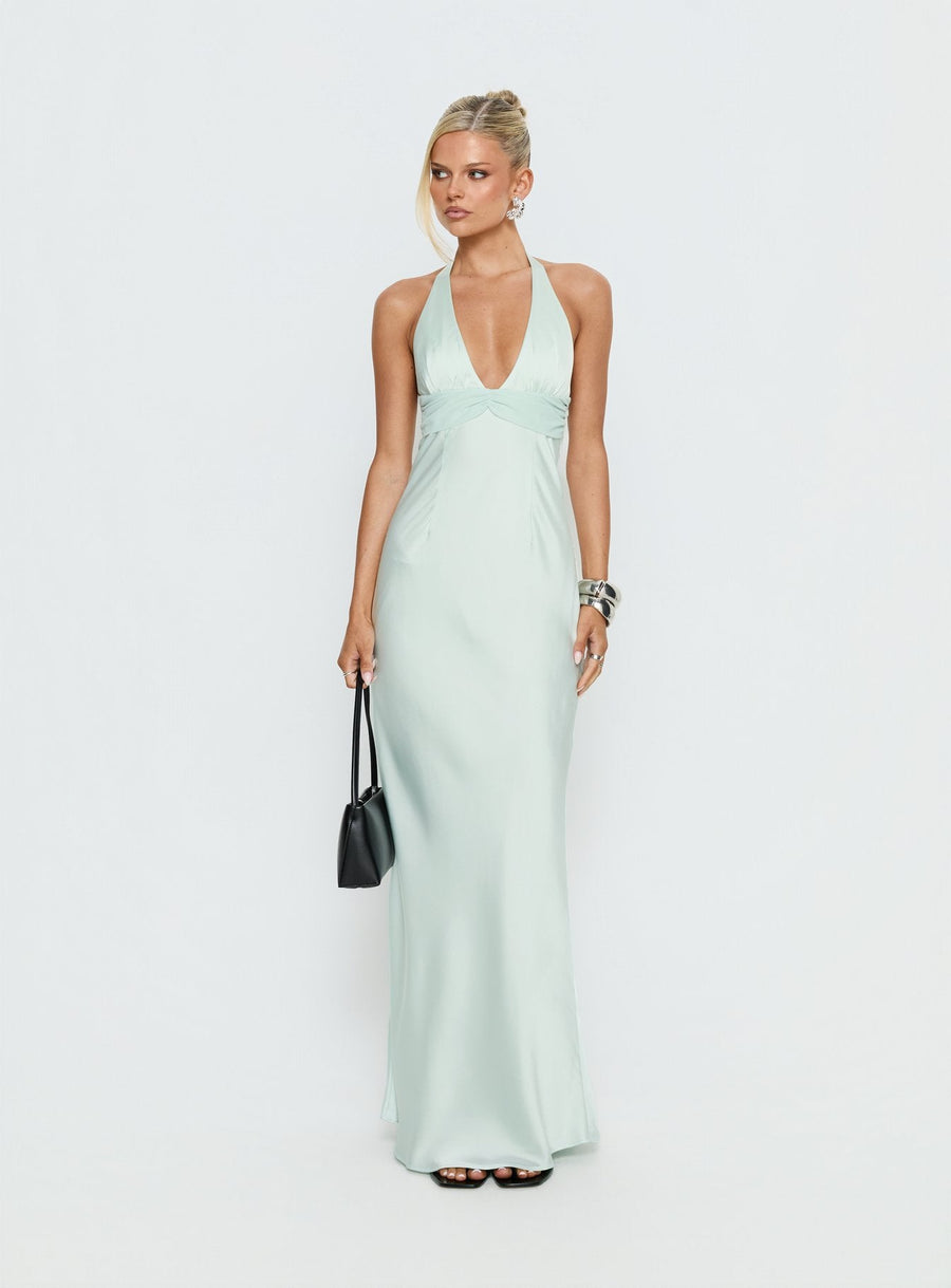 Odyssa Halter Maxi Dress Mint Green · photo 3