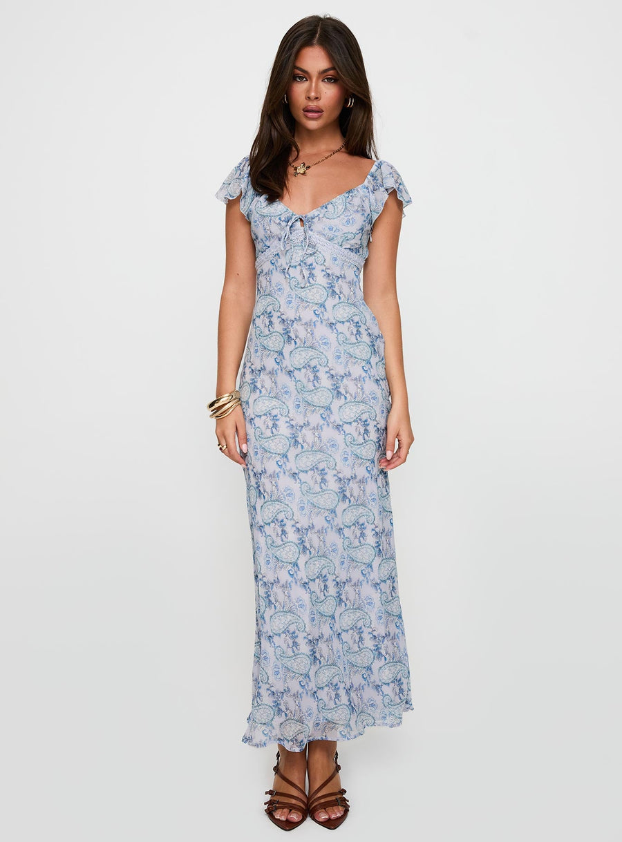 Dahleia Maxi Dress Blue Paisley · photo 2