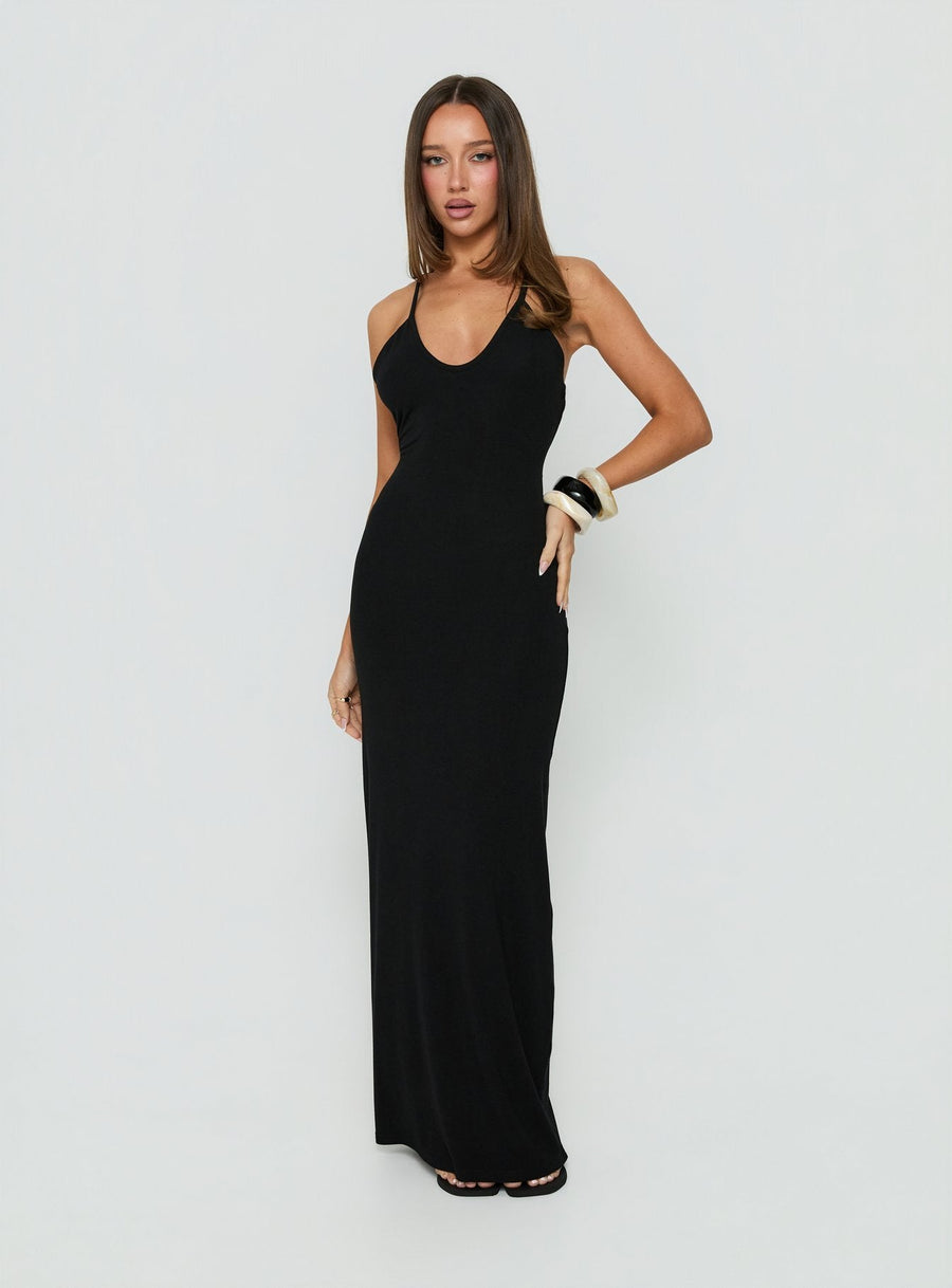 Pasita Halter Tie Up Maxi Dress Black · photo 3