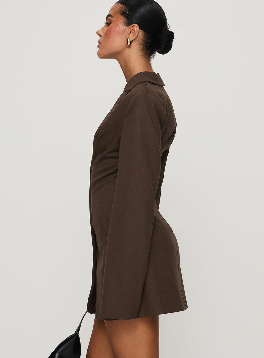 Dianah Blazer Mini Dress Brown · photo 3