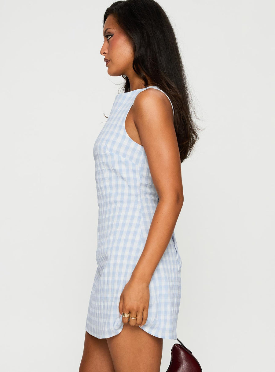 Alfalfa Mini Dress Blue Check · photo 4