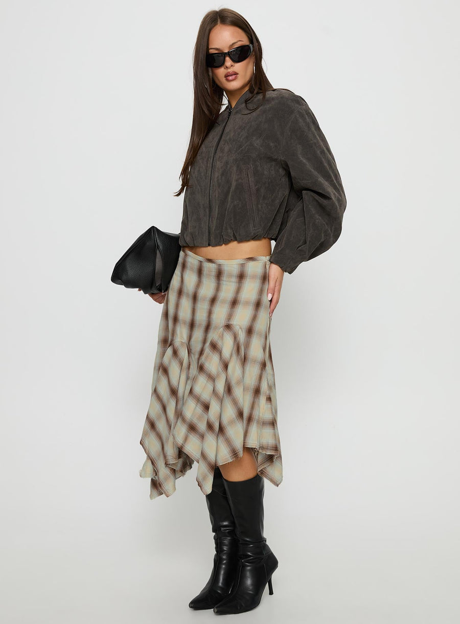 Toshie Asymmetrical Midi Skirt Multi Check · photo 4