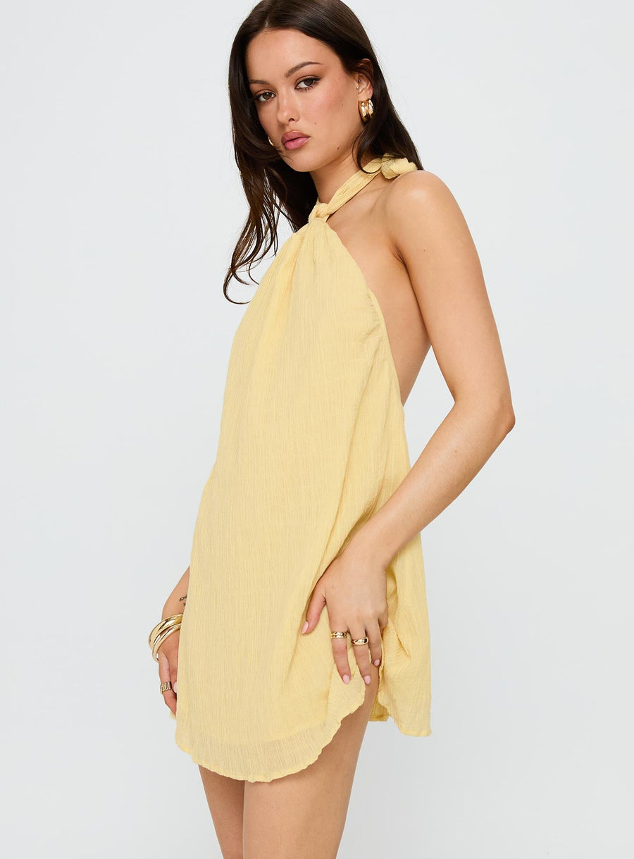 Kaiko Halter Mini Dress Yellow · photo 4