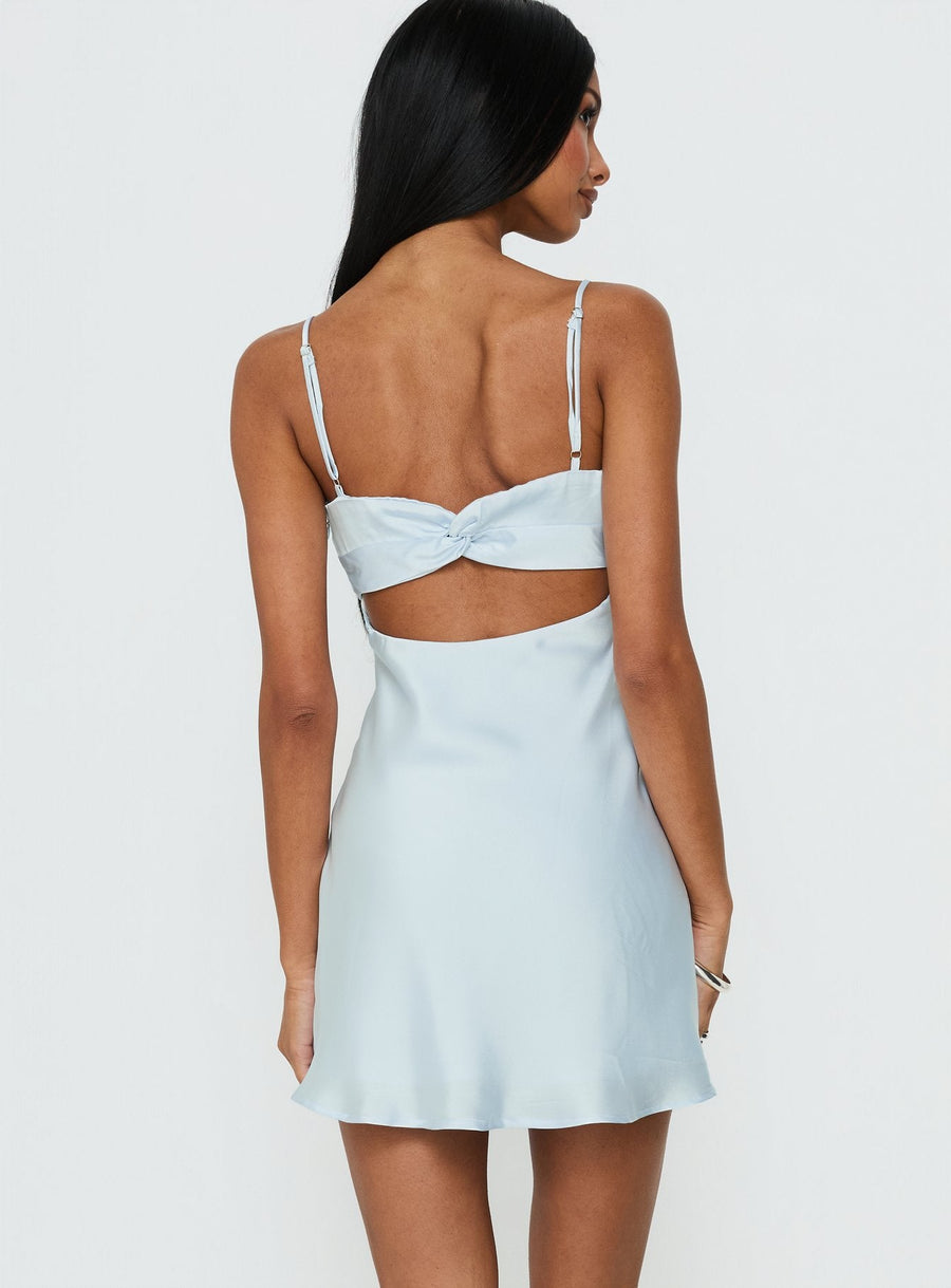 Iseabal V Neck Mini Dress Ice Blue · photo 4