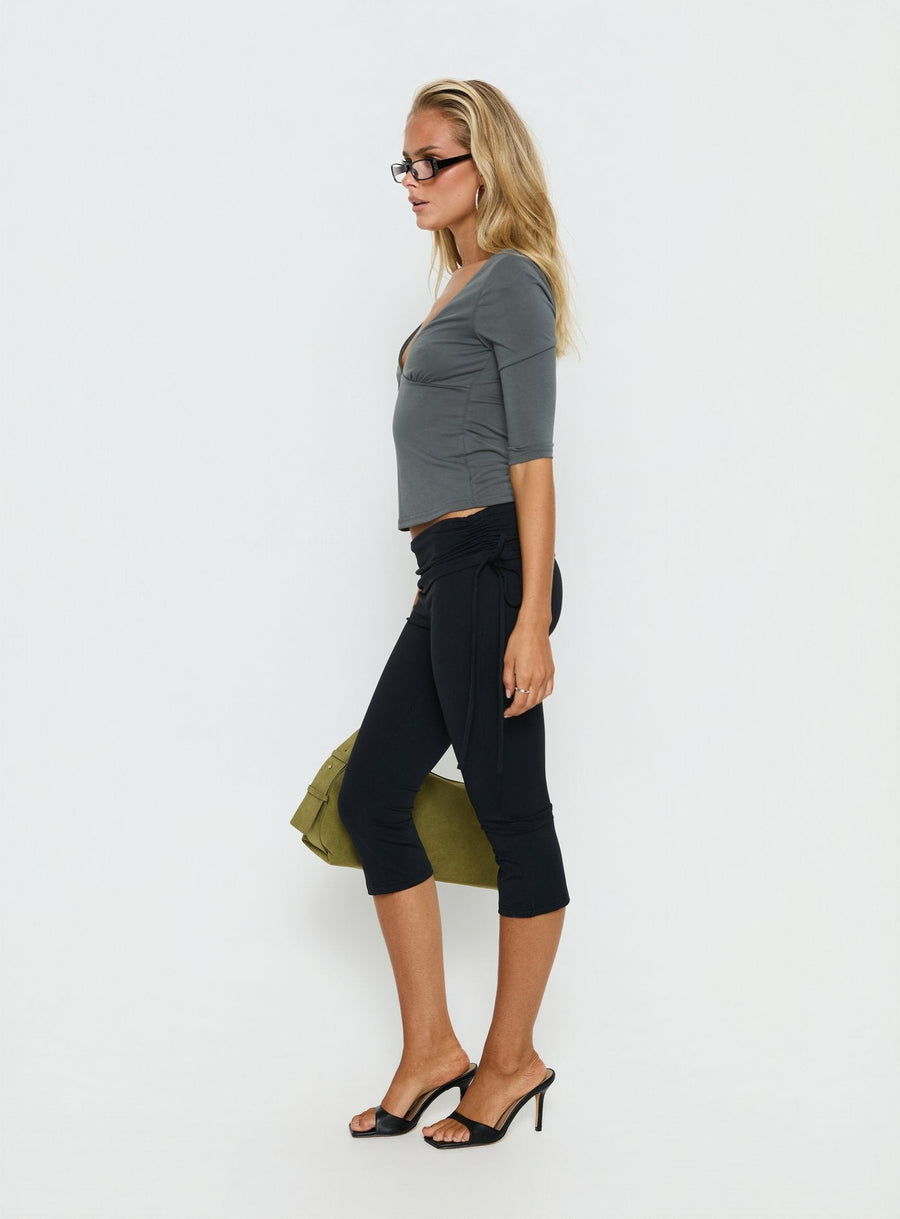 Bailor Channel Waistband Capri Pants Black · photo 4