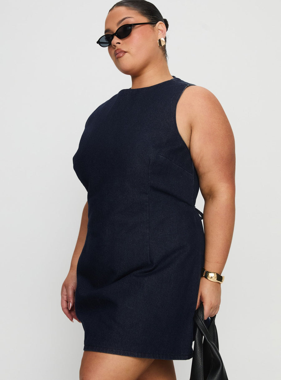 Ainsleigh Shift Denim Playsuit Dark Wash Curve · photo 4
