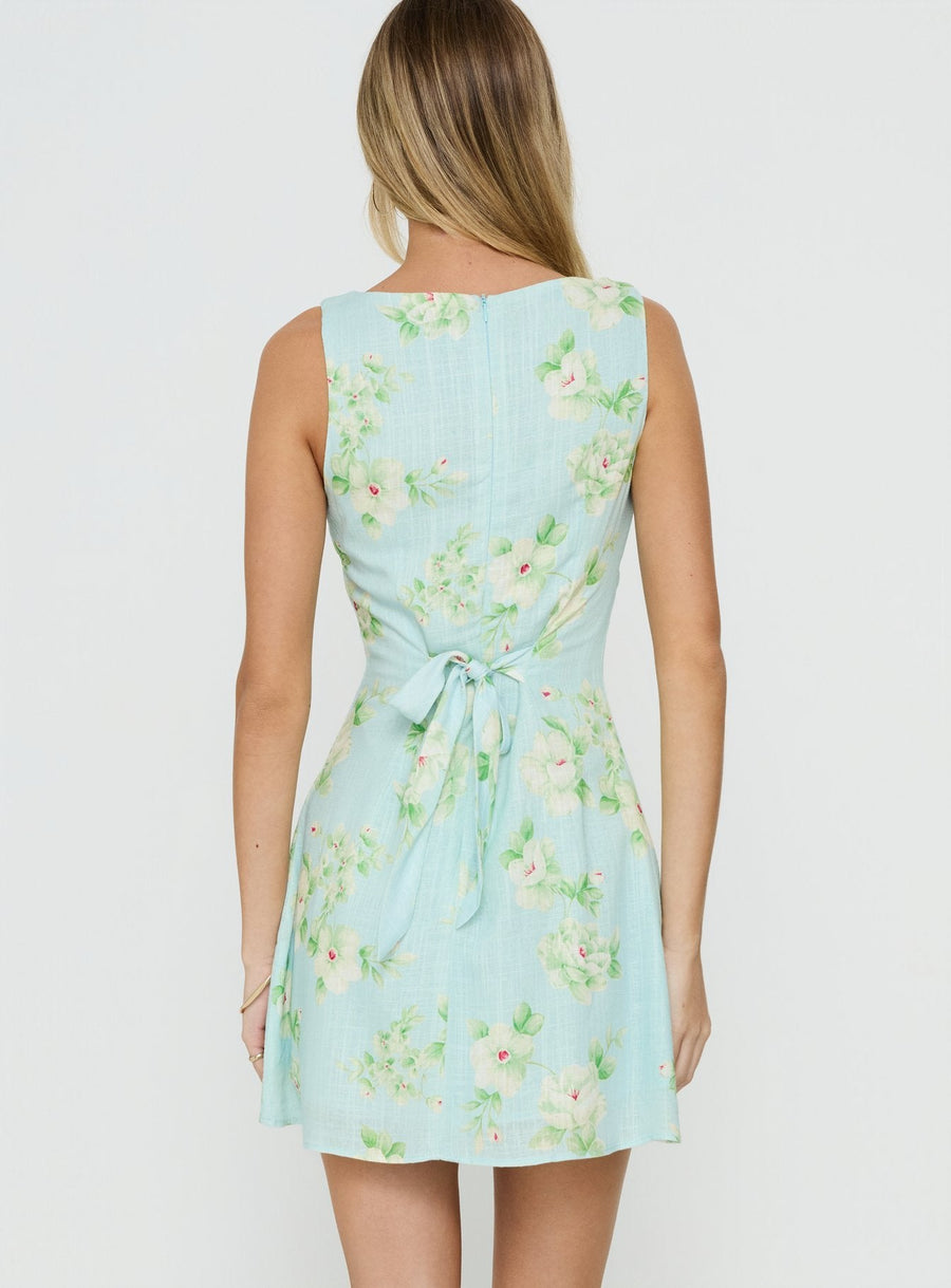 Alfalfa Mini Dress Blue Floral · photo 4
