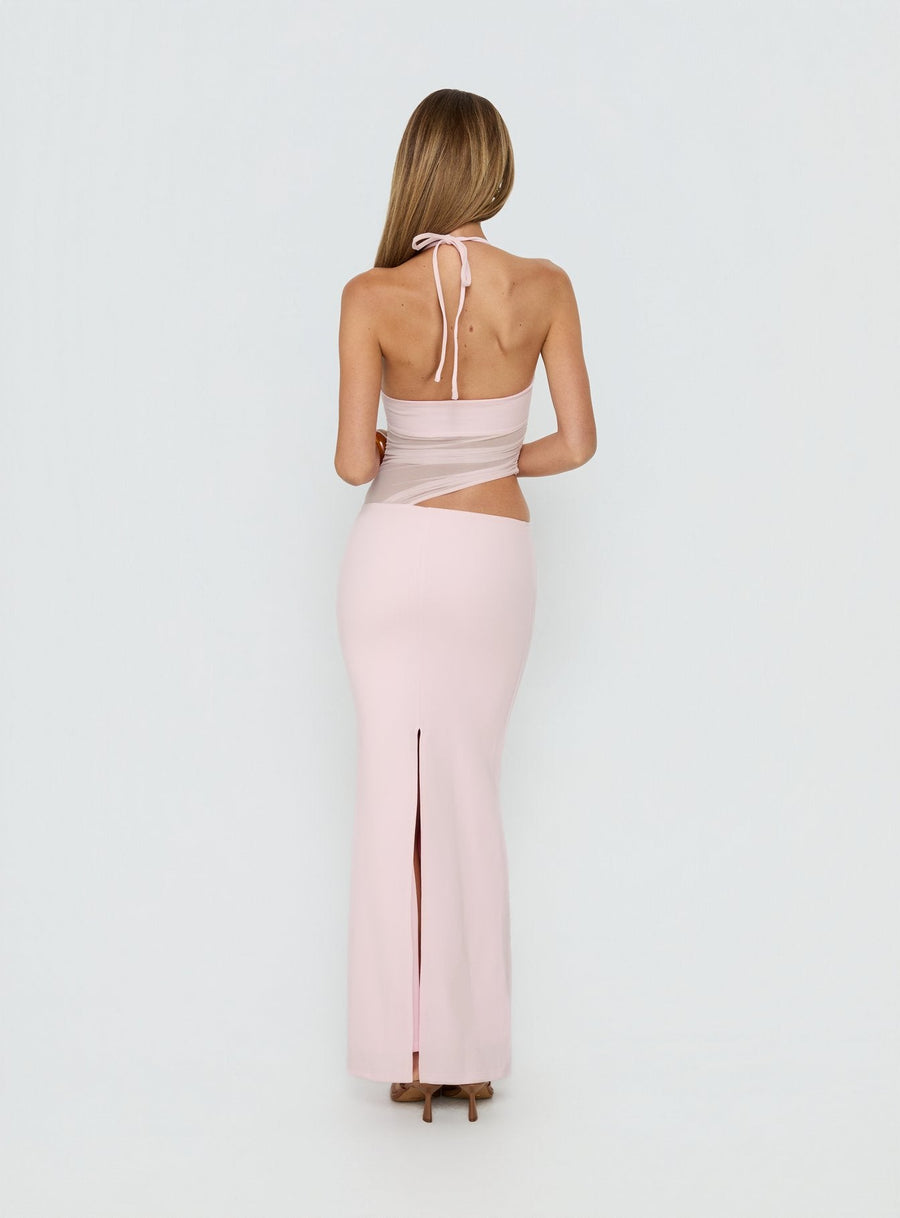 Afinity Sheer V Neck Maxi Dress Pink · photo 4