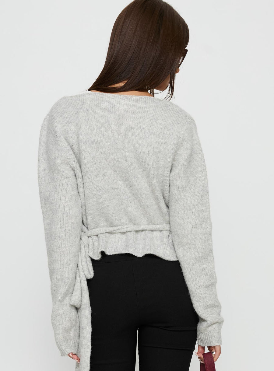 Tonee Wrap Knit Cardigan Grey · photo 5