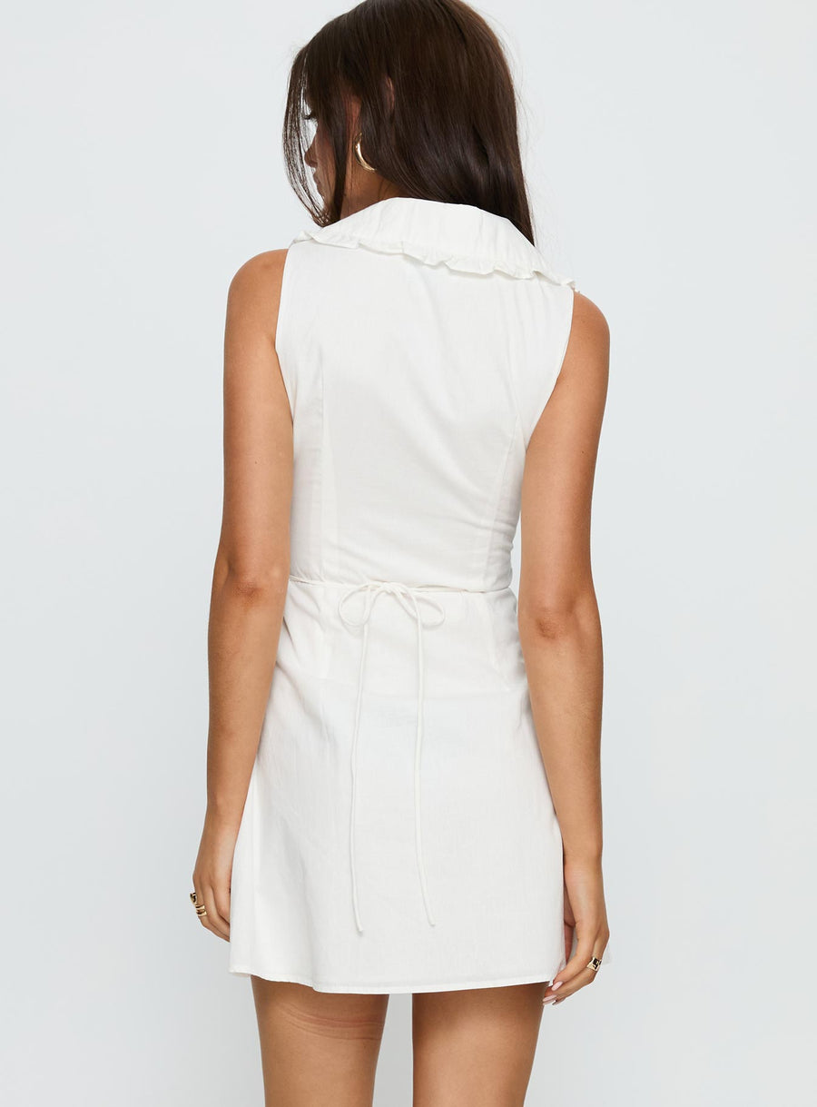 Breanda Collared Mini Dress White · photo 5