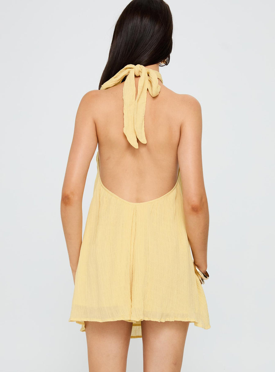 Kaiko Halter Mini Dress Yellow · photo 5