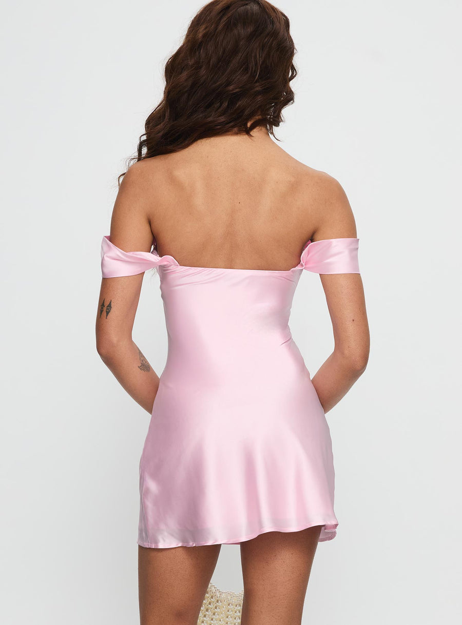 Zabbarra Off The Shoulder Mini Dress Light Pink · photo 5