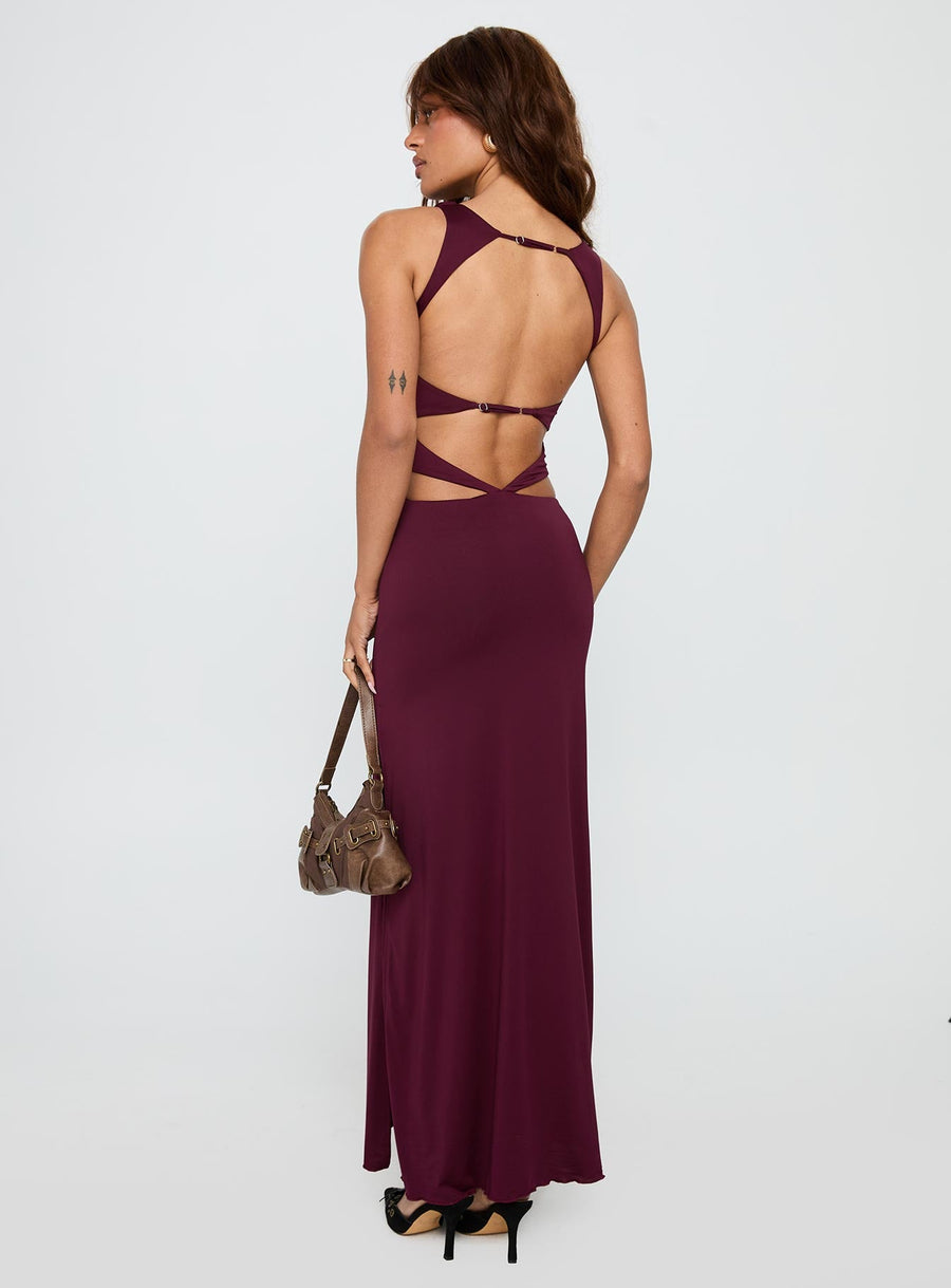 Undeniable Cut Out Maxi Dress Plum · photo 5