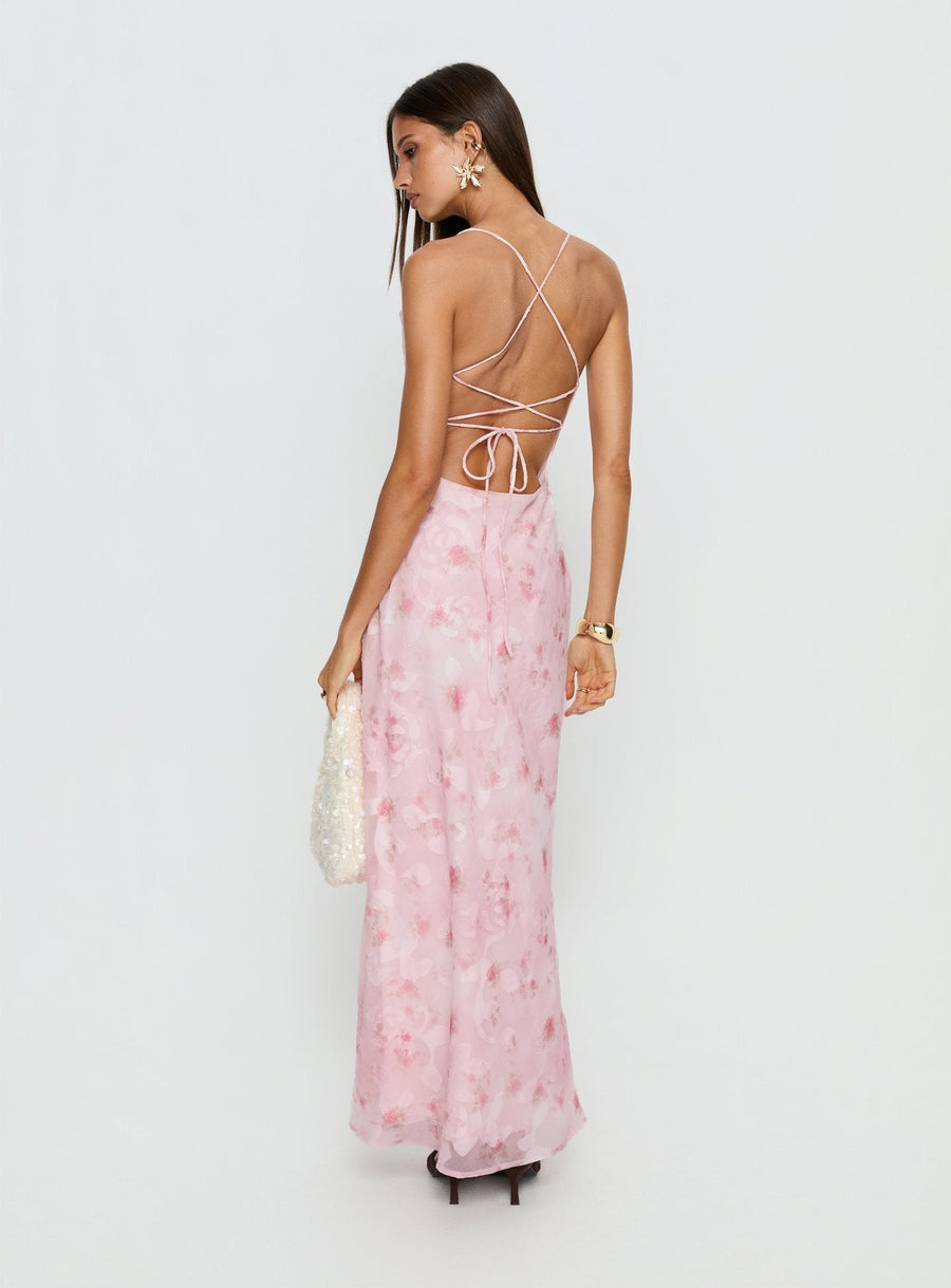 Celena Maxi Dress Pink Floral Burnout · photo 5
