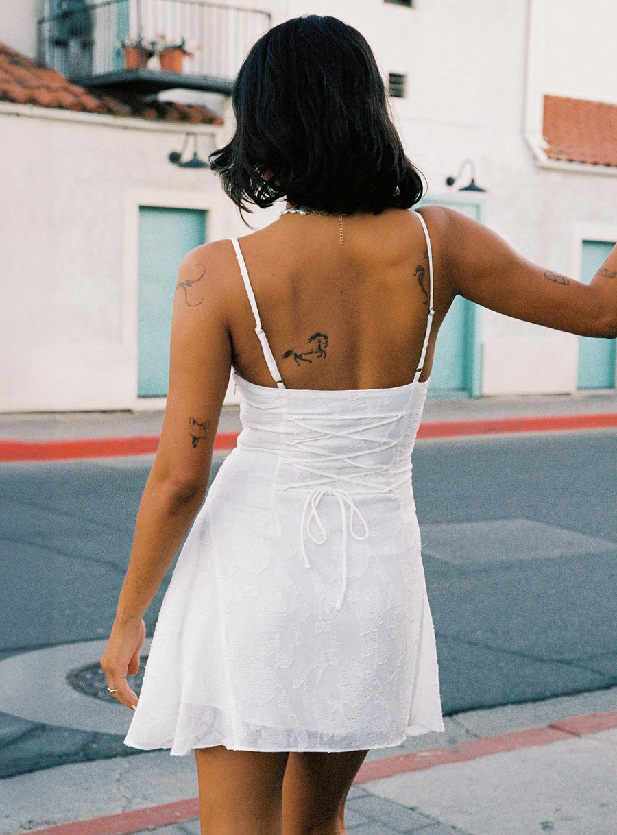 Wispie Lace Up Mini Dress White · photo 4