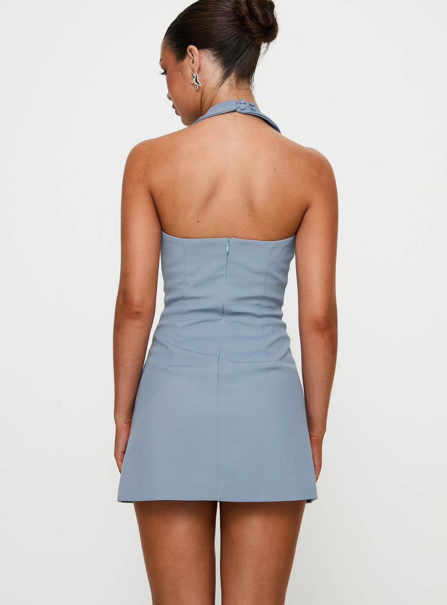 Vyxen Halter Mini Dress Blue · photo 5