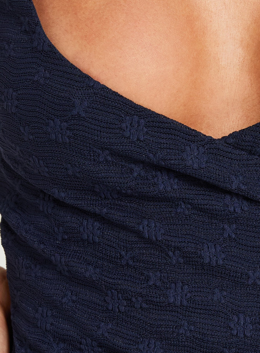 Visions Of Love Wrap Mini Dress Navy · photo 5