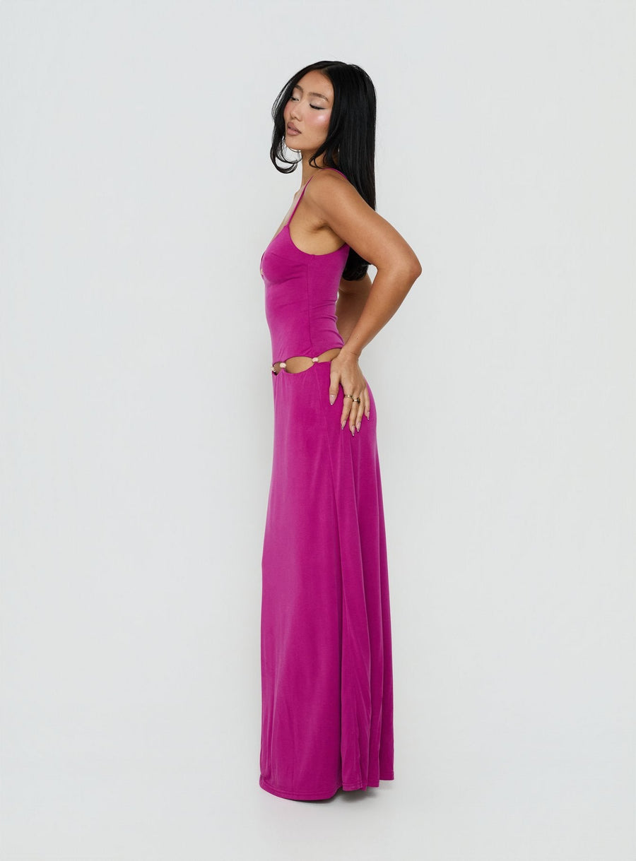 Allspice Beaded Maxi Dress Plum · photo 3