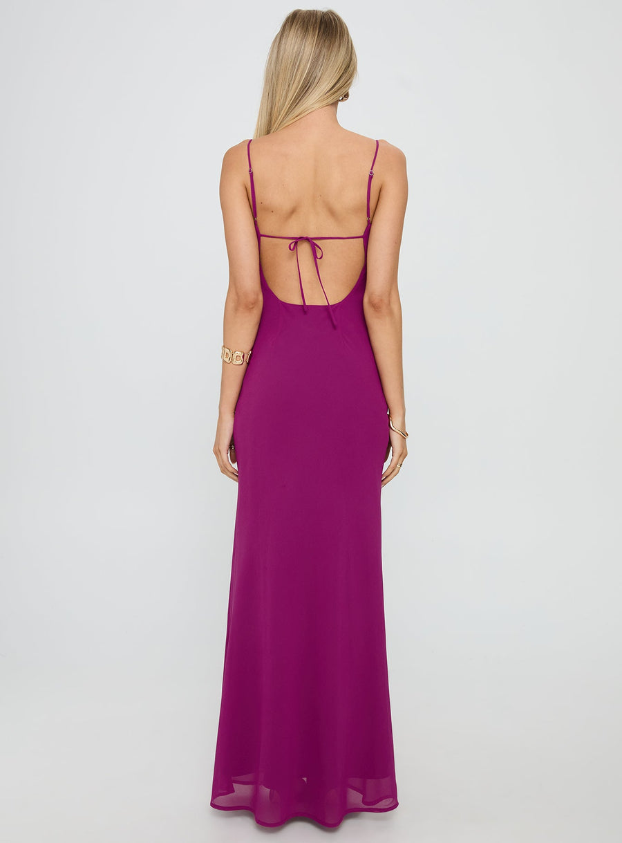 Syrina Cowl Neck Scarf Maxi Dress Berry · photo 5