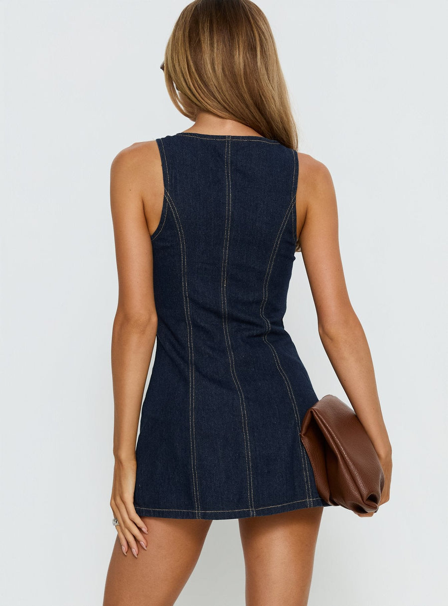 Yumiko Denim Romper Raw Denim · photo 5