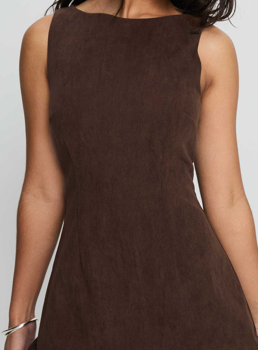 Alfalfa Corduroy Mini Dress Chocolate · photo 6