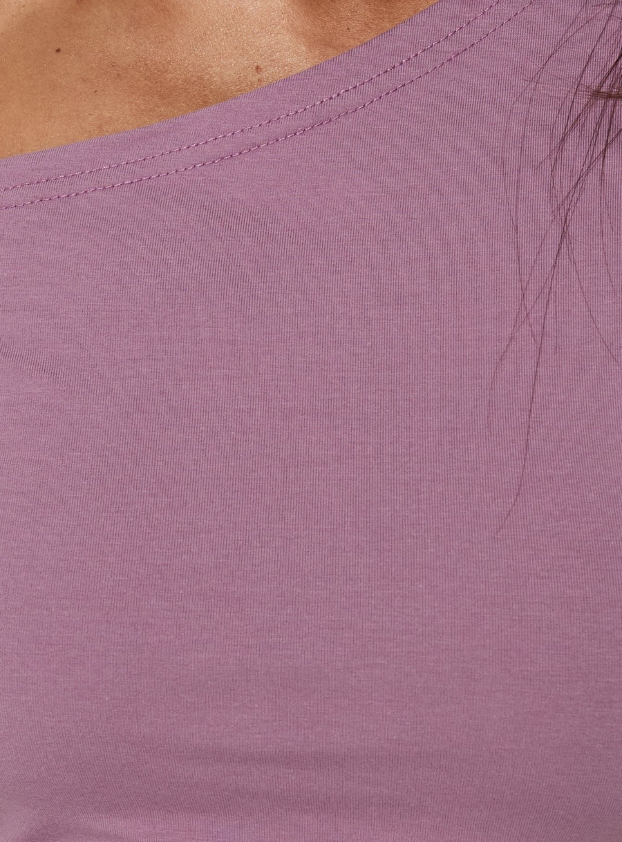 Avriana Off Shoulder T-Shirt Mini Dress Purple · photo 6