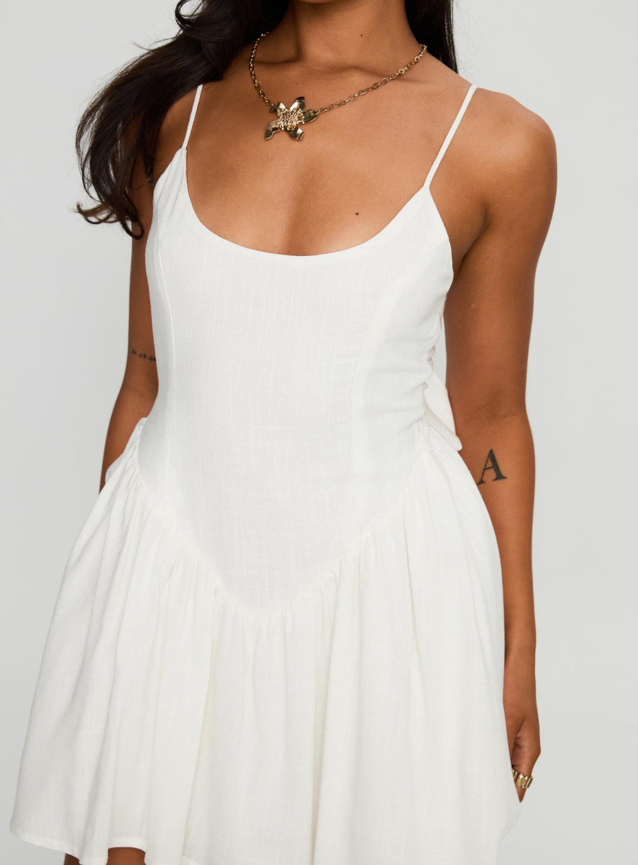 Angel Wings Tie Up Mini Dress White · photo 6