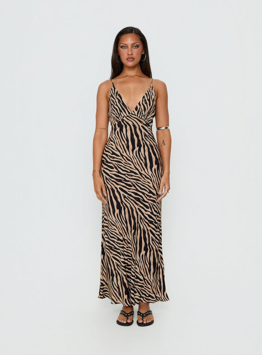 Cherilynn V Neck Maxi Dress Zebra · photo 6