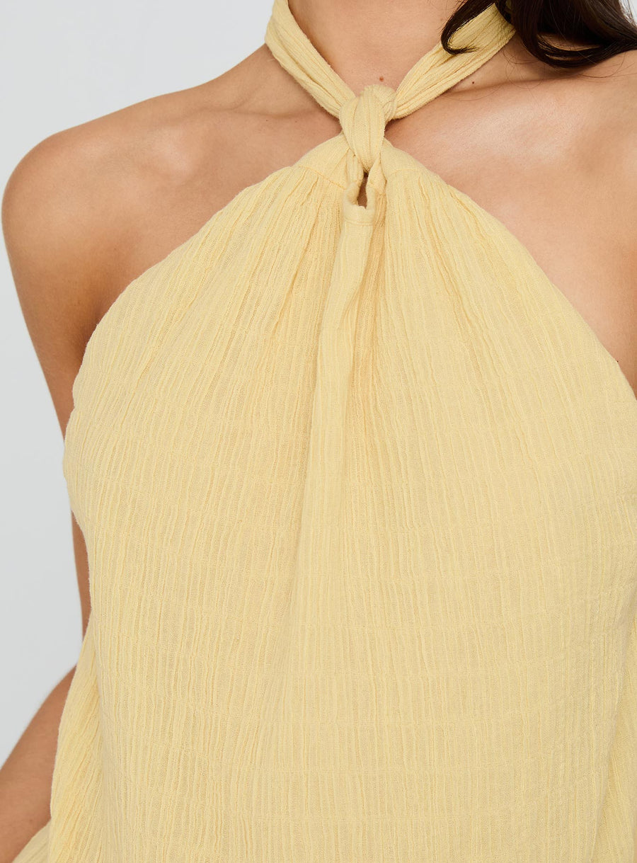 Kaiko Halter Mini Dress Yellow · photo 6