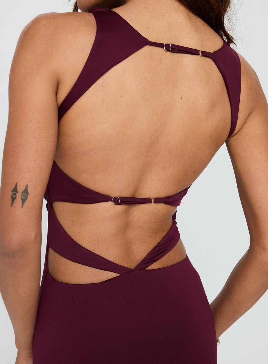 Undeniable Cut Out Maxi Dress Plum · photo 6