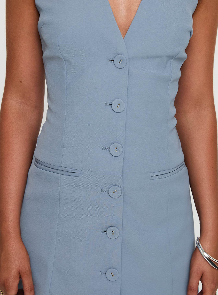 Vyxen Halter Mini Dress Blue · photo 6