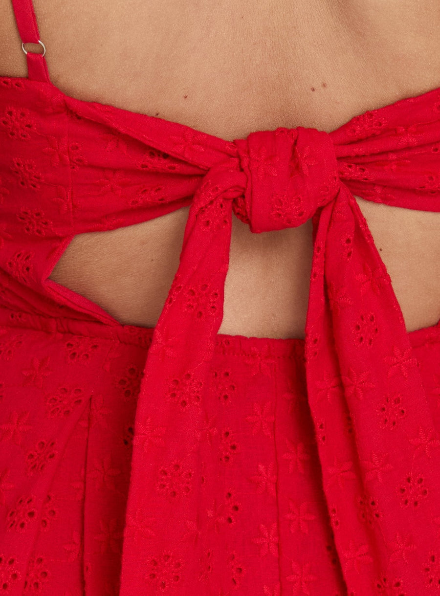 Xanthus Embroidered Mini Dress Red · photo 6